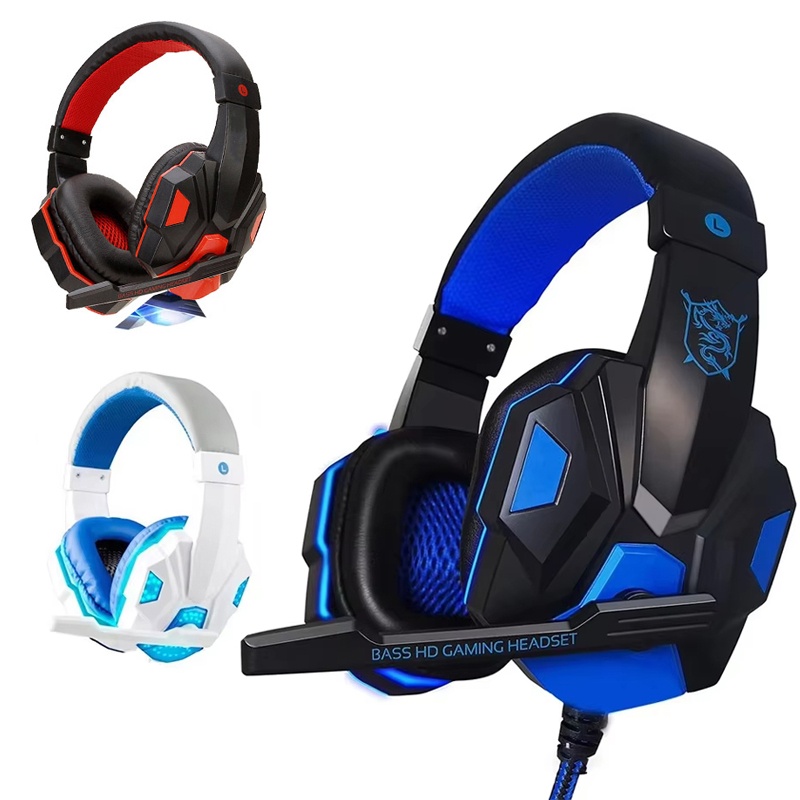 Esports Gaming Headphones - 3.5mm 유선 게이밍 헤드폰 (마이크 포함)