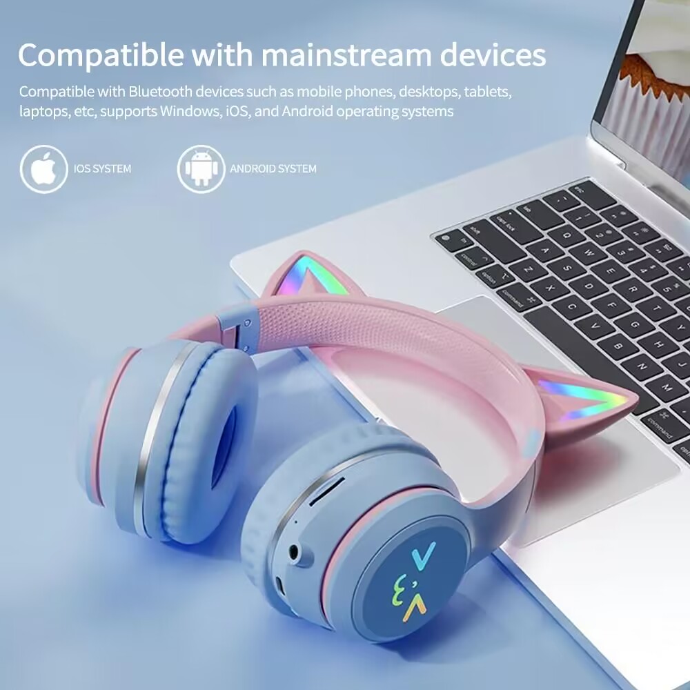 RGB 글로우 이어폰 무선 이어 버드 5.3 고양이 귀 - Esports Gaming Headphones 리뷰 및 가격