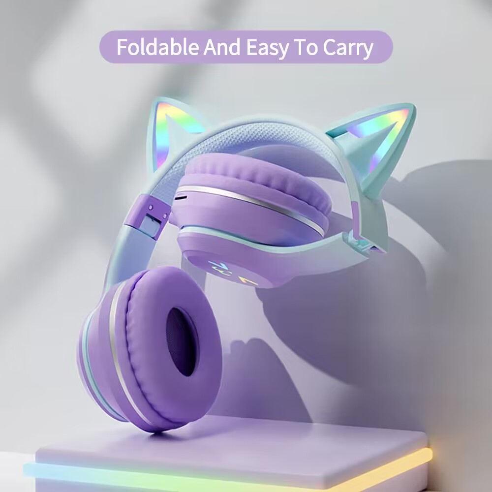 RGB 글로우 이어폰 무선 이어 버드 5.3 고양이 귀 - Esports Gaming Headphones 리뷰 및 가격